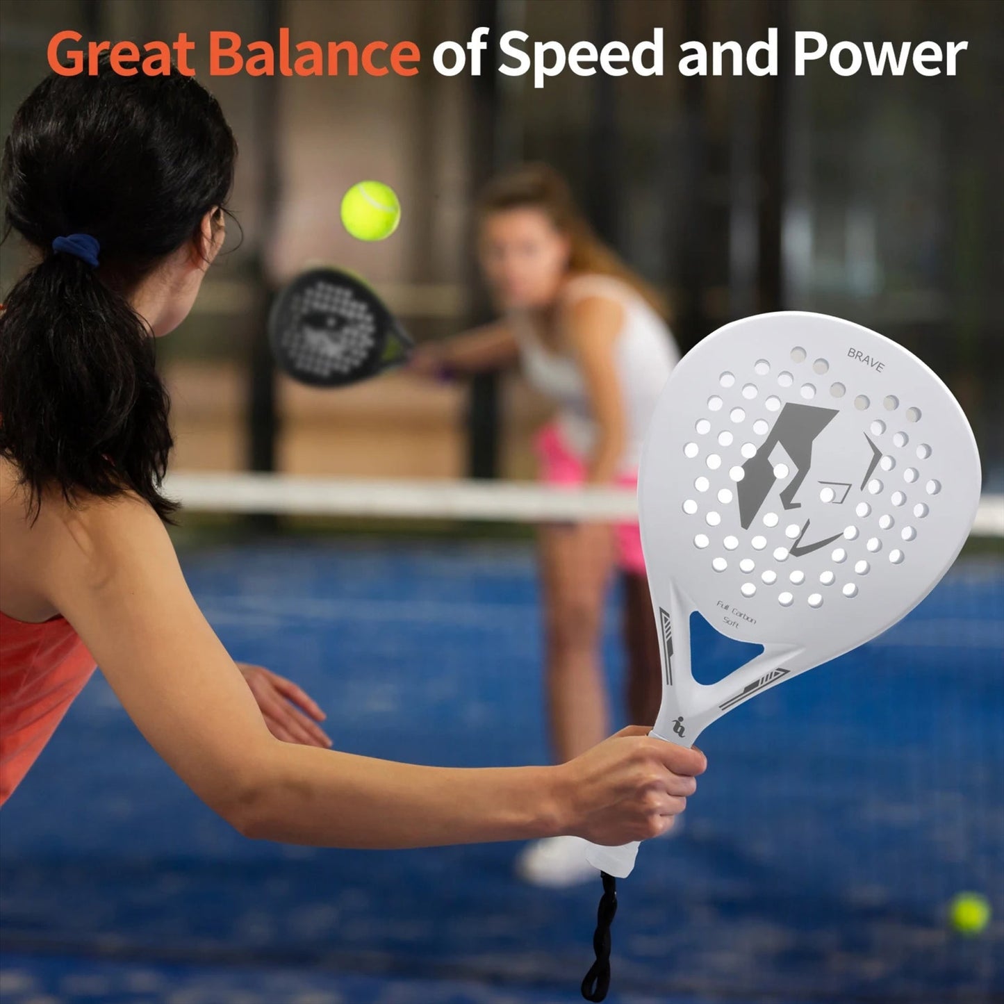 Ianoni PR660 Carbon Fibre PADEL RACKET - White