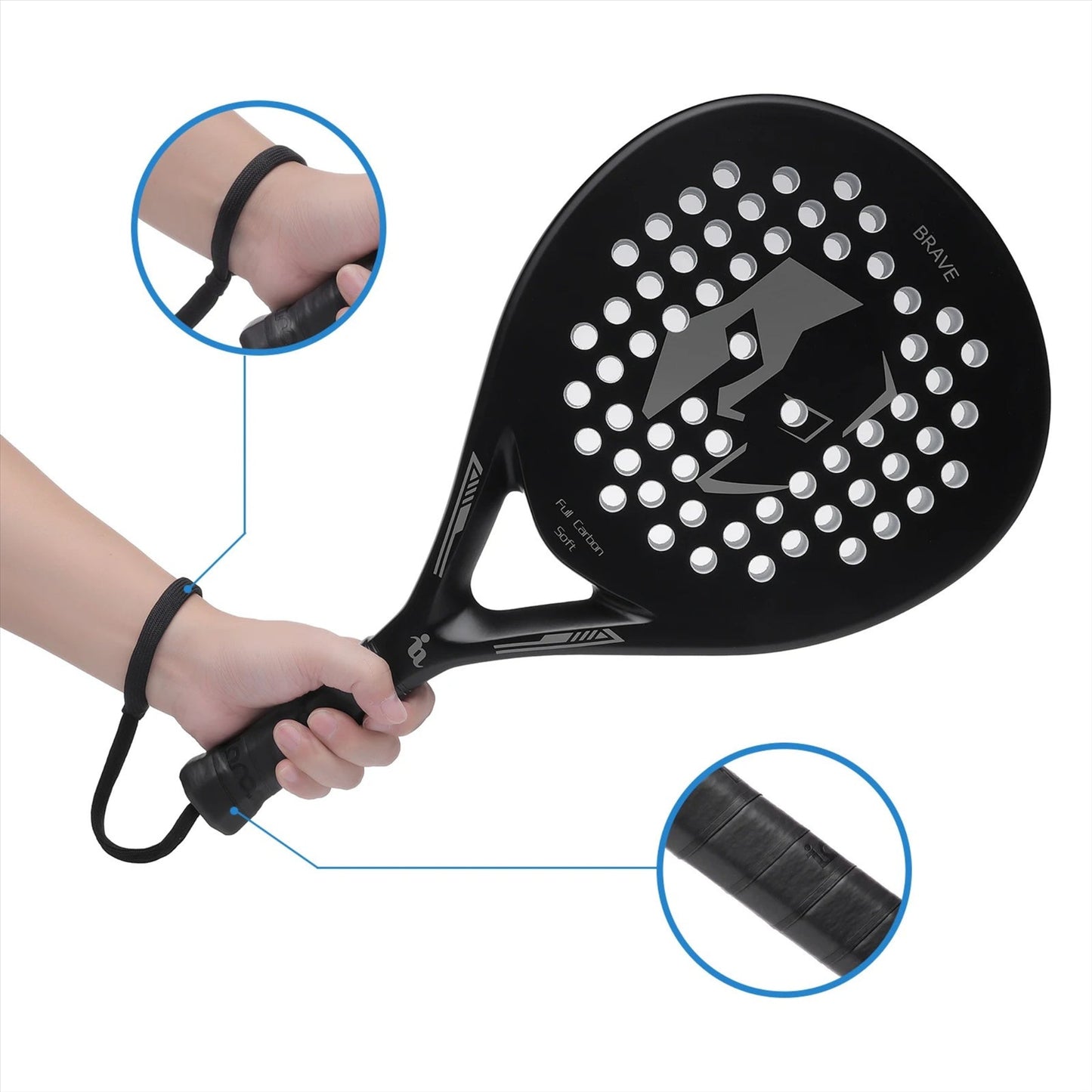 Ianoni PR670 Carbon Fibre PADEL RACKET - Black